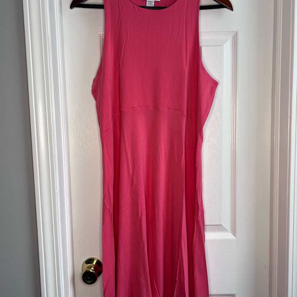 Athleta Coral/Pink Midi Athletic Dress with Halter Neckline